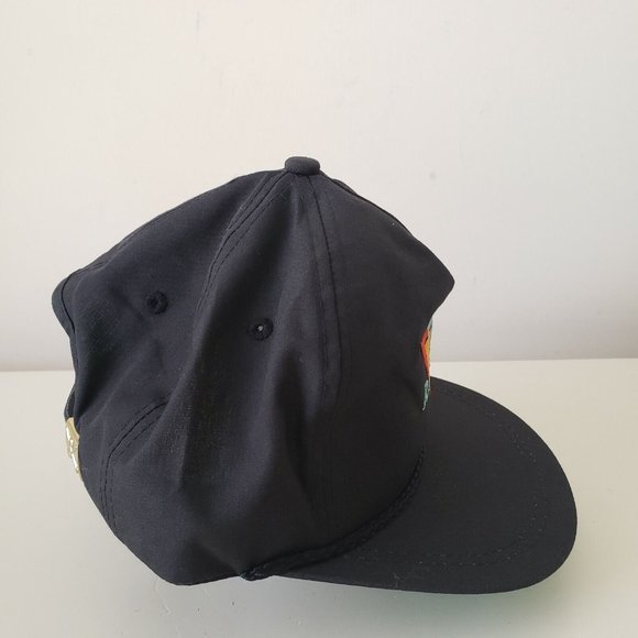 VINTAGE Grace High Ranger Hat Cap Strap Back Baseball Black K Brand Made in USA - Picture 6 of 9